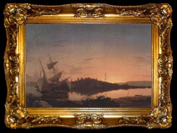 framed  Frederic E.Church Twilight on the Kennebec, ta009-2